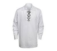 CUSFULL Camisa Escocesa de Hombre Estilo Jacobite Kilt Medieval Manga Larga Disfraz Clasico de Edad Media de Escocia Ropa Vintage