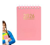 Cushangty Agenda Diaria - Planificador Laboral Diario 2026,Agenda de Bolsillo 74x105 mm con Espiral Suave para Anotaciones Diarias en Estudio, Universidad y Trabajo