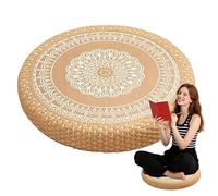 Cushangty Cojín Bohemio Para Sentarse | Cojín De Yoga Tejido a Mano Para Suelo,Base Antideslizante para Sala Exterior y Práctica de Yoga Cómoda