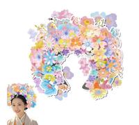 Cushangty Kit de paquete de material para diadema de flores,Kit de diademas de flores para niños - Paquete de material de flores para el cabello para niños,Herramienta de decoración del cabello de