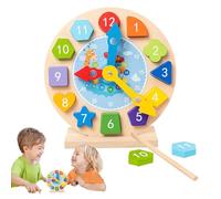 Cushangty Reloj de Aprendizaje para niños Que Dice la Hora, Reloj de enseñanza para niños pequeños - Relojes didácticos interactivos Reloj de Aprendizaje,Reloj Educativo de Juguete de Madera con