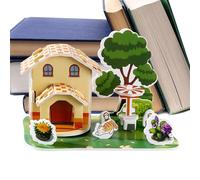 Cushangty Rompecabezas 3D para Niños - Maqueta Arquitectónica con Diseño de Dibujos Animados - Actividad Manual Padres-Hijos para Aprendizaje Preescolar En Guardería, Viajes Y Hogar
