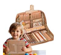 Cushangty Set de Papelería de Capibara, Estuche Escolar para Estudiantes con Compartimentos, Incluye Pegatinas, Bolígrafos y Subrayador - Material Escolar de Animales para Niños