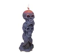 Cushangty Velas de cabeza de esqueleto, velas de calavera, estatua gótica, vela inflamable, velas decorativas de Halloween, 3 cabezas de calavera, velas decorativas para el hogar