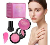 Cushion Blush, Blush For Cheeks, Natural Blusher With Mirror, Mushroom Applicator, Silky Cheek Tint, Natural Enhancer Face Makeup For Effortless Elegant