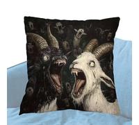 Cushion Cover, Hilarious Goat Case, Crazy Animal Pillow, High Definition Print Design, Integrated Hidden Zipper Tech, Premium Softness Hardware, Vibrant Short Plush Model For Bed Dorm Sofa Decoration