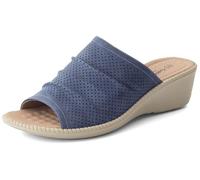 Cushion Walk Sandalias de ajuste EEE extra anchas para mujer, ligeras, sin cordones, de cuña baja, con plantilla acolchada, zapatos de verano antideslizantes para mayor comodidad, azul marino, 38 EU