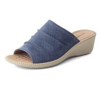 Cushion Walk Sandalias de ajuste EEE extra anchas para mujer, ligeras, sin cordones, de cuña baja, con plantilla acolchada, zapatos de verano antideslizantes para mayor comodidad, azul marino, 37 EU