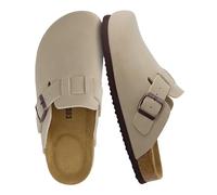 CUSHIONAIRE Zueco con Plantilla de Corcho Hana para Mujer con +Comfort, Anchos Anchos Disponibles, Anchos Anchos Disponibles, Piedra 39 EU W