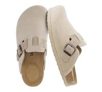 CUSHIONAIRE Zueco con Plantilla de Corcho Hana para Mujer con +Comfort, Pana Beige 39 EU