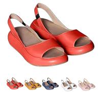 Cushioned Sandals, 2025 Lightweight and Comfortable Slip-On Orthopedic Cushioned Peep-Toe Sandals for Women (orange,40)