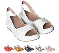 Cushioned Sandals, 2025 Lightweight and Comfortable Slip-On Orthopedic Cushioned Peep-Toe Sandals for Women (white,38)