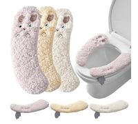 Cushioned Toilet Seat Cover Soft Plush Lamb Design Toilet Seat Cushion Reusable Washable Bathroom Accessory Warm Comfortable Seat Pad For Cold Toilets Eco Friendly Bathroom Decor