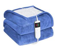 Cushious Manta eléctrica con apagado automático, 130 x 180 cm, 10 niveles de calefacción y temporizador de 8 horas, protección contra sobrecalentamiento, manta eléctrica lavable a máquina para el