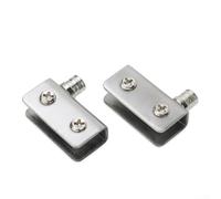 Cushteg 1 par de bisagras pivotantes de acero inoxidable para puertas de armario, baño y estantes con grosor de cristal de 5 a 8 mm