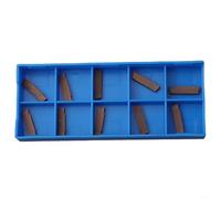 Cushteg Juego de insertos de carburo para herramienta de ranurado MGEHR MGIVR, 10 piezas MGMN200-G, 2 mm de ancho, 16 mm x 3 mm x 2 mm, revestimiento dorado, inserto indexable para mecanizado CNC y