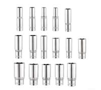 Cushteg Juego de llaves de vaso, adaptador de enchufe profundo de 3/8 pulgadas, cabeza de herramienta de trinquete hexagonal de 8-24 mm, llave de torsión alta de acero al cromo vanadio para uso de