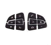 Cushteg Kit de cubierta de botón de volante ABS negro de 12 piezas para Clase C (W205/S205/C205) y GLC (C253/X253) 2015-2018 Accesorios de ajuste interior