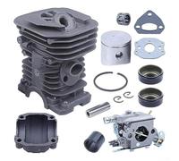 Cushteg Kit de pistón de cilindro de 38 mm para modelos de motosierra 136 137 141 142 530071345 530071987 con carburador de sello de aceite de admisión y juntas
