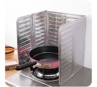 Cushteg Lámina de aluminio para freír aceite, cubierta antisalpicaduras para sartenes, 84 x 32,5 cm, color plateado