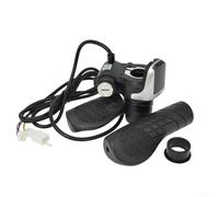 Cushteg Manillar de bicicleta eléctrica de 36 V con control de velocidad, acelerador del acelerador y bloqueo, para manillares de 22-22,8 mm, clasificación IPX5, cable de 5 núcleos, cable de 1,6 m