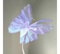 Cushteg Mariposa de simulación 3D para decoración de boda con poste de 160 cm y base para decoración floral romántica de compromiso (morado)