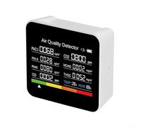 Cushteg Medidor de calidad del aire 9 en 1 para TVOC HCHO PM2.5 PM1.0 PM10 con sensor de temperatura y humedad
