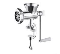 Cushteg Molinillo de salchichas de manivela manual y molinillo de carne de metal, herramienta de cocina multifuncional para ajo, chile, carne picada, construcción de aleación de aluminio (L)