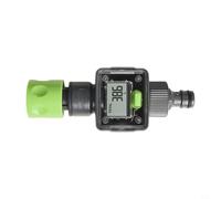 Cushteg Sensor digital de flujo de agua para manguera de jardín, rosca de 3/4 pulgadas, mide el uso real y total del agua, pantalla fácil de leer, carcasa de plástico, 10 x 24 x 5 cm, verde