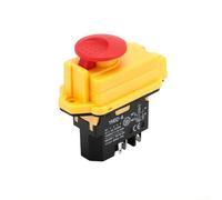 Cushteg YH02-A Interruptor de botón electromagnético E-Stop de seguridad, 250VAC 18A 4 pines, IP54 impermeable para maquinaria industrial y herramientas eléctricas