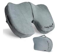 Cushy Tushy Cojín de asiento de viaje plegable de alta calidad, para aliviar el dolor de espalda baja, ciático, trasero y coxis, para uso doméstico y de oficina, perfecto para viajes o conducción,
