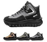 Cushygait Boots Men, Men's Outdoor aterproof Non-Slip Puncture Proof Orthopedic Arch Support Hiking Boots (Gray,10)