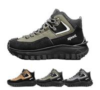 Cushygait Boots Men, Men's Outdoor aterproof Non-Slip Puncture Proof Orthopedic Arch Support Hiking Boots (Dark Green,12.5)