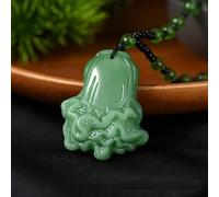 CUSIOALQQ Collar con colgante de jade de círculo eterno hecho a mano, joyería de dragón fénix, collar de jade riendo Maitreya Buda con hebilla de paz, regalo para familia, estilo 7