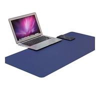 CUSROS Alfombrilla de ratón de doble cara, portátil, de piel sintética, para escritorio, para oficina, trabajo, universidad, juegos, azul, 60 cm x 30 cm