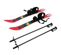 CUSROS Esquís de nieve con bastones y fijaciones de 4 años, cuchillas de esquí, tablas de snowboard de esquí, cuchillas de nieve, juego de esquí de patio trasero para niños principiantes, equipo de