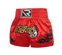 CUSROS Muay Thai Boxing Fighting Shorts, Sportswear Training Competition Transpirable Muay Thai Rope Design Martial Arts Kickboxing Shorts Ropa Rojo XS
