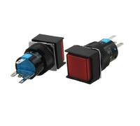 Cusstally 5 uds Control eléctrico DC 12V luz Enganche Panel Montaje Rojo Cuadrado Interruptor de botón