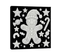 CustmArti DIY Diamond Art Painting Christmas Beads Cuadro con Marco Cuadrado 25 x 25 cm Mural Decoración Muñeco de Nieve Árbol Juego Hecho a Mano Artesanía Mosaico Gingerbread Man