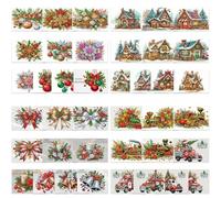 CustmArti DIY Diamond Art Painting Christmas Kratzkarten Set 10 Stück Creative Design Feiertagsspaß Glückskarten Rasca Handset mit Umschlägen-4PCS