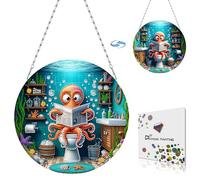 CustmArti Pintura artística de diamante para bricolaje, material PET, redondo, diseño creativo, decoración del hogar, colgante, pulpo