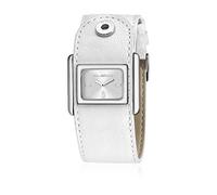 Custo CU041601 - Reloj con Correa de Piel para Mujer, Color Blanco/Gris