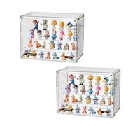 Custodia de acrílico apilable en 4 Niveles para Juguete Pop Mart & Blind Box con Doble Puerta magnética, Impermeable al Polvo y ahorrador de Espacio Fácil de Instalar (Clear, XL-2Packs)