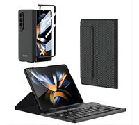 Custodia Magnetic Flip Cuero Funda Kickstand Case,Keyboard,Pen Slot,Glass Film PC Cover Compatible para Samsung Galaxy Z Fold4(4)