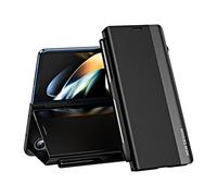 Custodia Pen + Pen Slot + Bracket + Magnetic Cuero Plain Flip Funda para Fold4 Case Folio Cover Compatible para Samsung Galaxy Z Fold4(2)