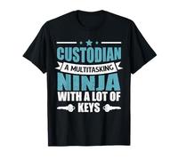 Custodio De La Escuela Multitarea Ninja con Muchas Llaves Conserje Camiseta