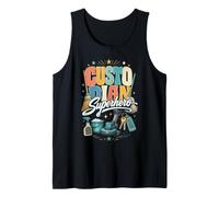 Custodio Escuelas de superhéroes Conserje Orgullo Limpiador Camiseta sin Mangas
