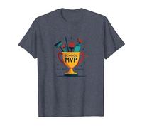 Custodios: El Verdadero Trofeo MVP de la Escuela Divertida apreciación Camiseta, Hombre, Azul Jaspeado, L