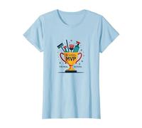 Custodios: El Verdadero Trofeo MVP de la Escuela Divertida apreciación Camiseta, Mujer, Azul Bebé, L