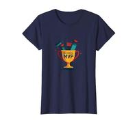Custodios: El Verdadero Trofeo MVP de la Escuela Divertida apreciación Camiseta, Mujer, Azul Marino, XXL